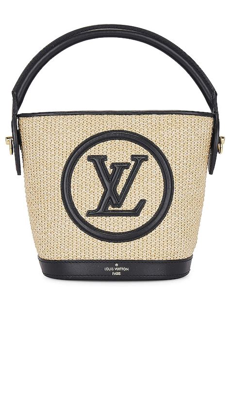 louis vuitton raffia bucket bag